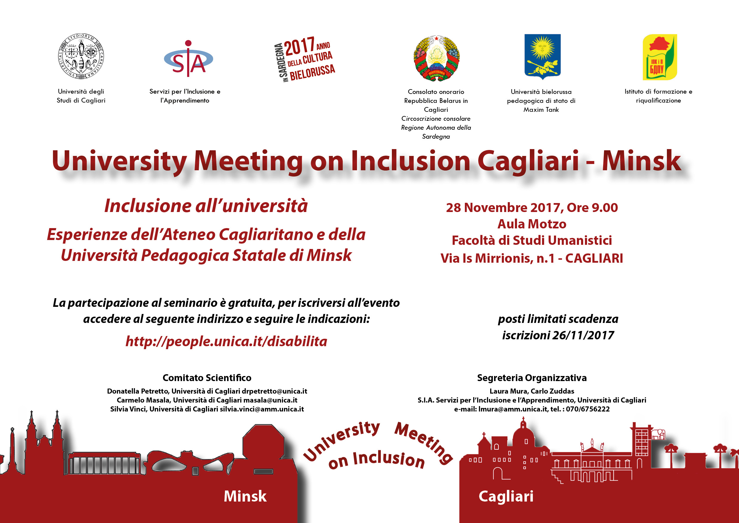 Seminario University Meeting on Inclusion, Cagliari - Minsk - 28 Novembre 2017